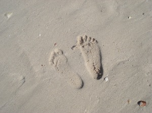 footsteps on the sands of time